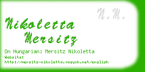 nikoletta mersitz business card